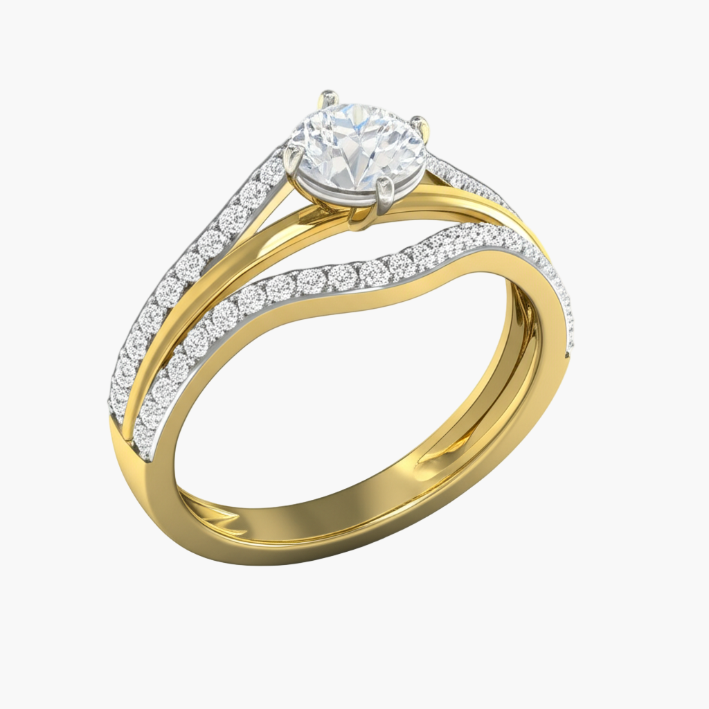 Two Bands Encircle Diamond Ring
