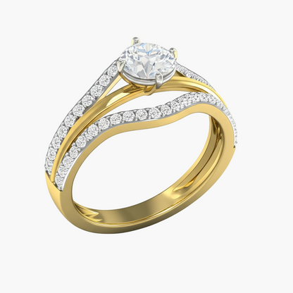 Two Bands Encircle Diamond Ring