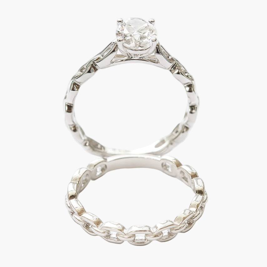 Stackable Oval Diamond Ring