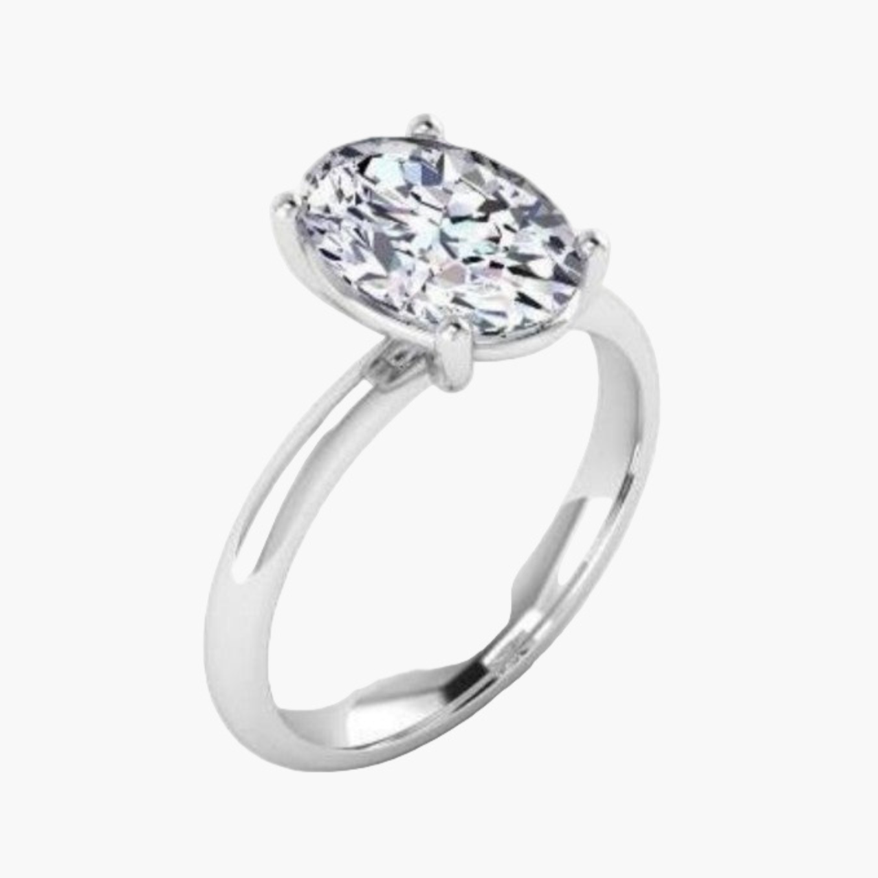 Modern Ovoid Diamond Ring