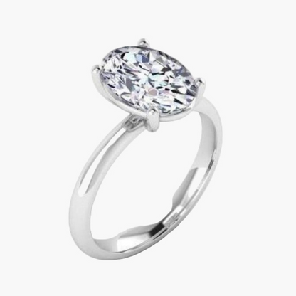 Modern Ovoid Diamond Ring