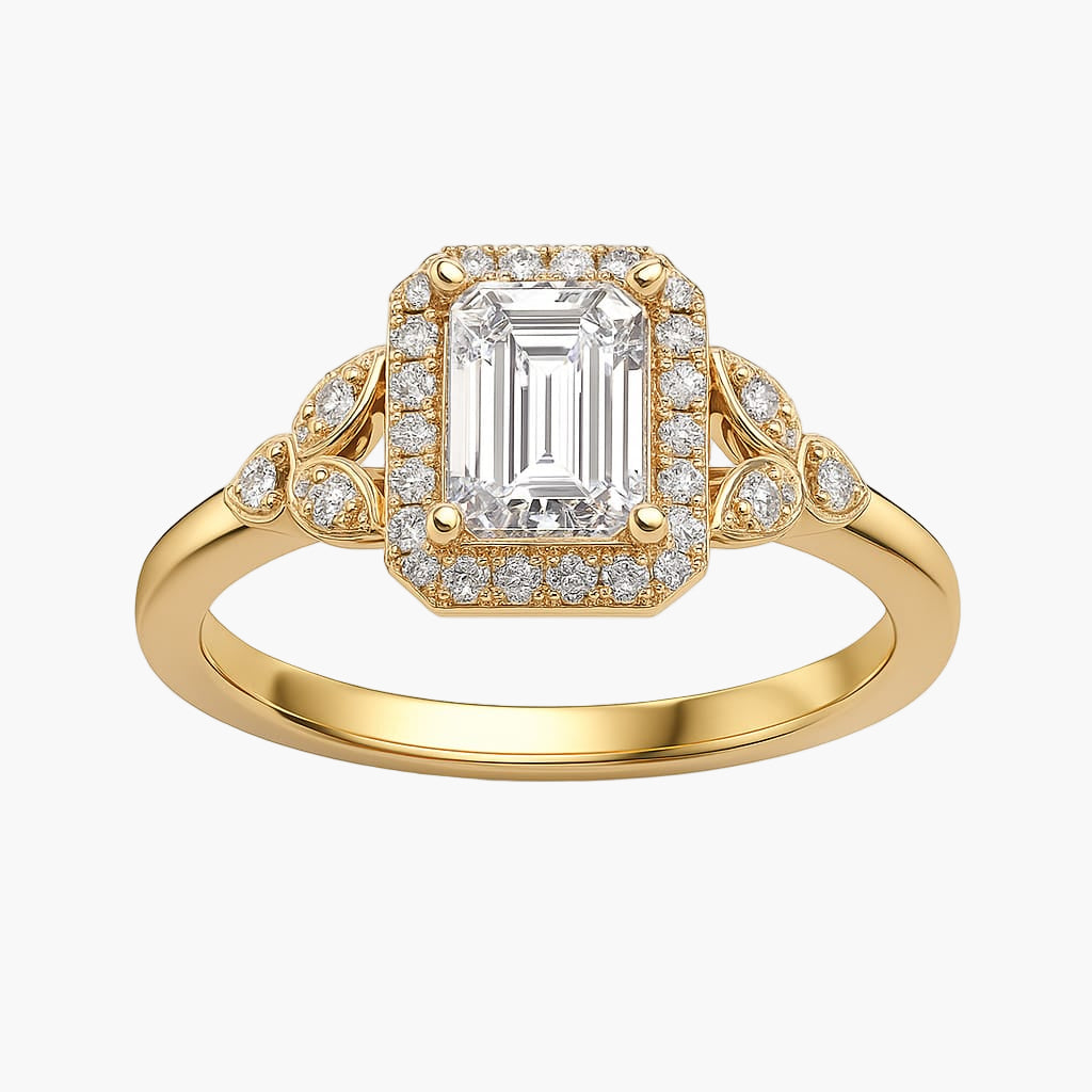 Emerald Halo Diamond Ring