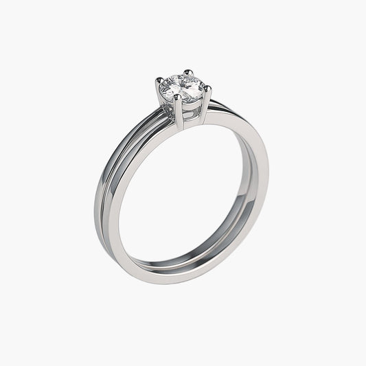 White Gold Sparkle Diamond Ring