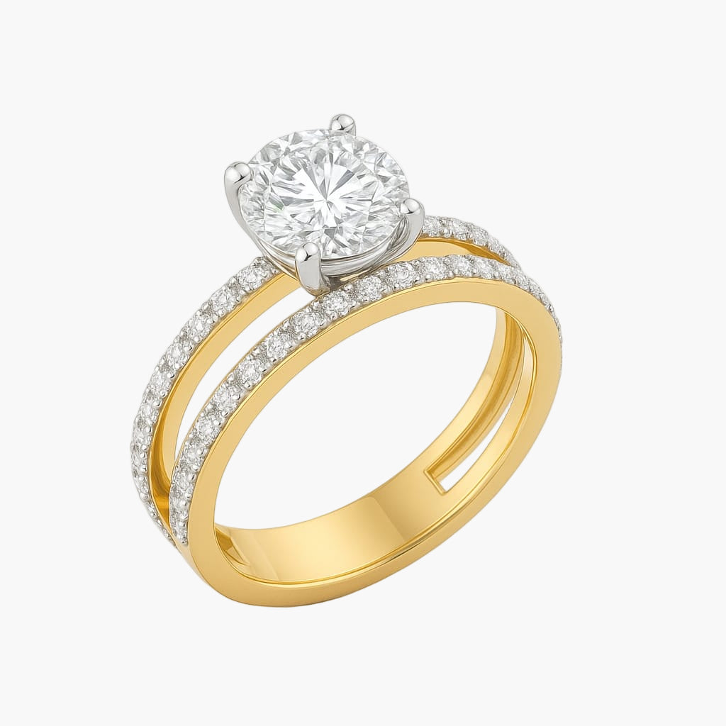 Sparkling Contour Diamond Ring