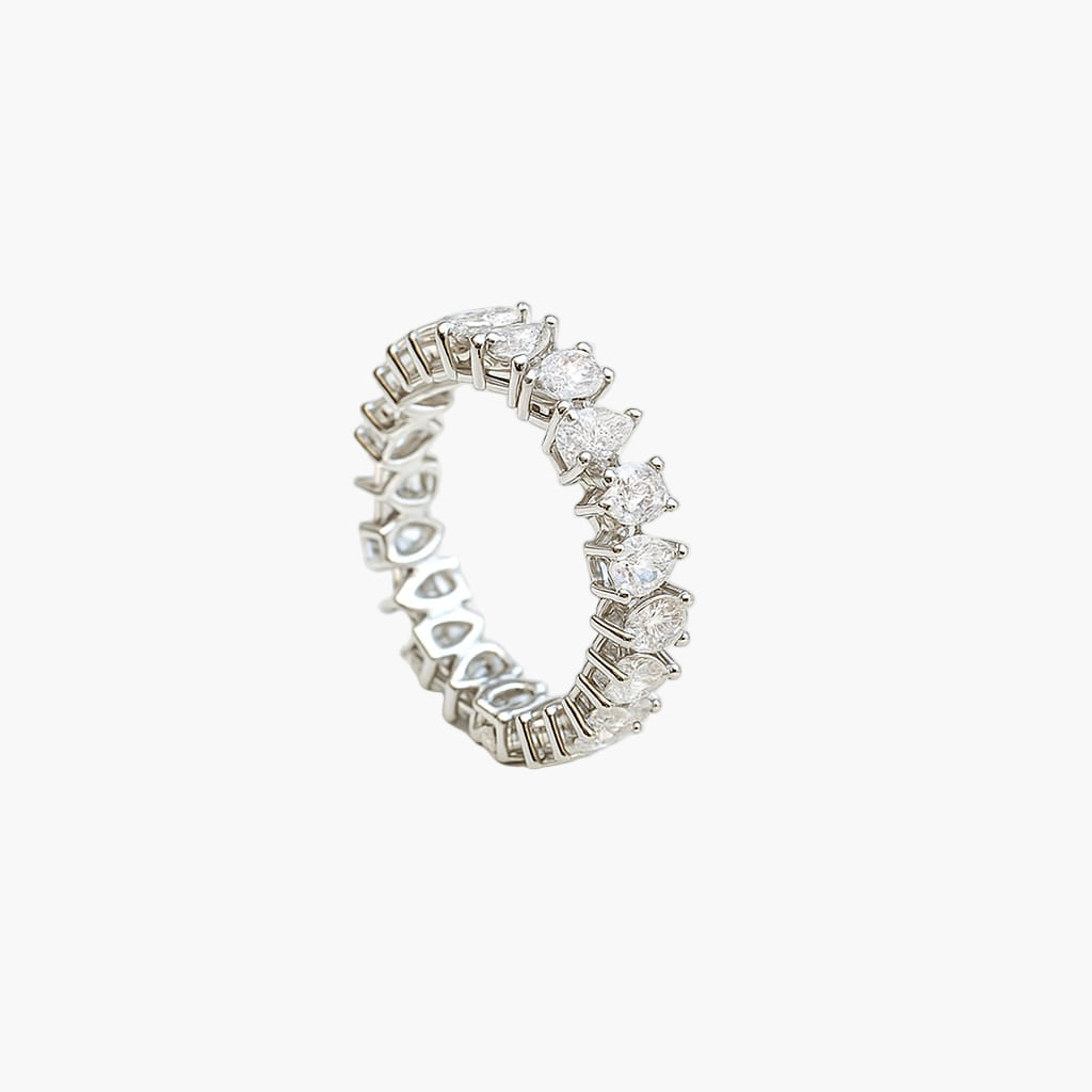 Pear Shaped Eternity Band Diamond Ring