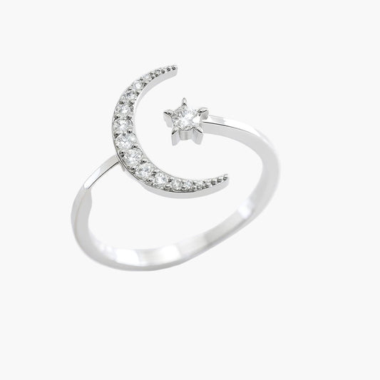 Moon Star Maze Diamond Ring