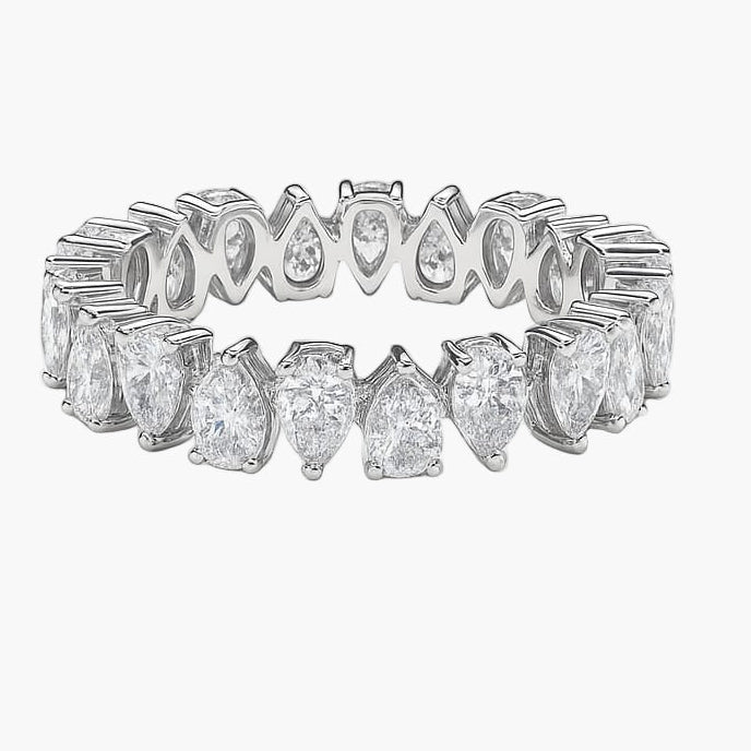 Pear Shaped Eternity Band Diamond Ring