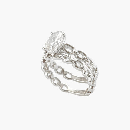 Stackable Oval Diamond Ring