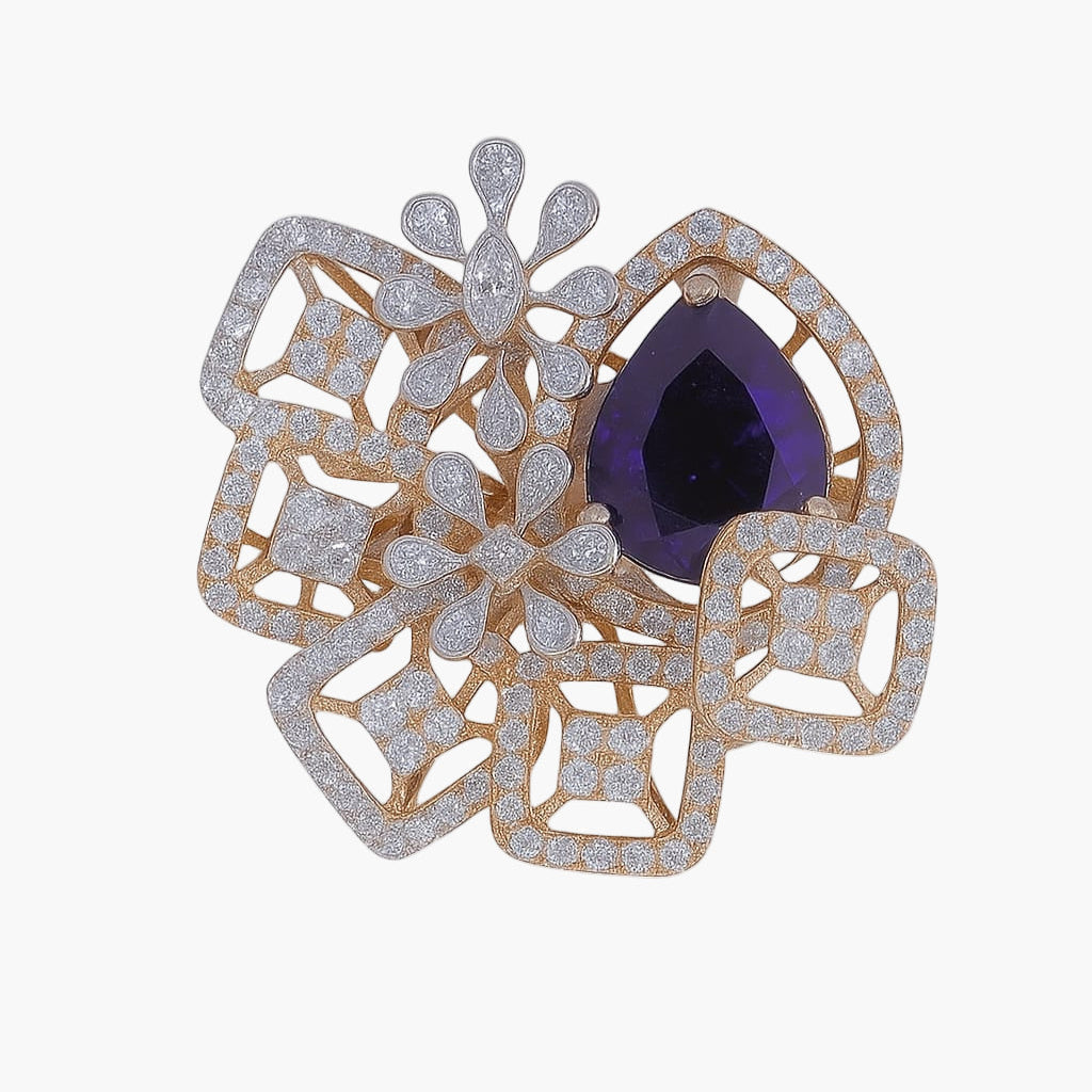 Amethyst Radiance Diamond Ring