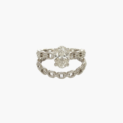 Stackable Oval Diamond Ring