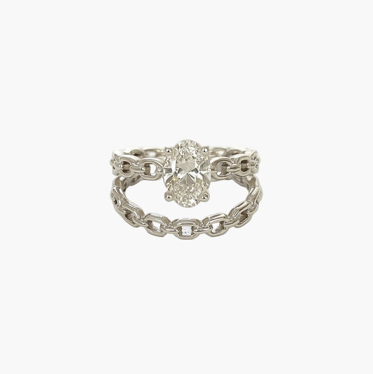 Stackable Oval Diamond Ring