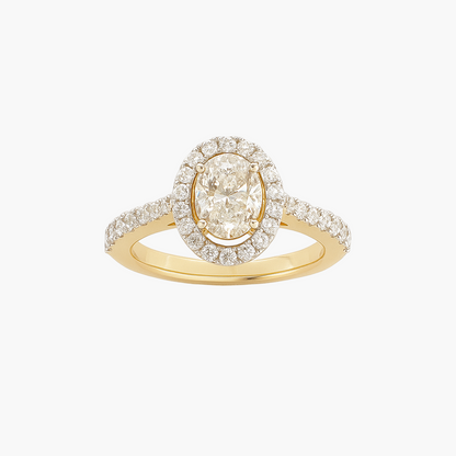 Round Halo Sparkle Diamond Ring