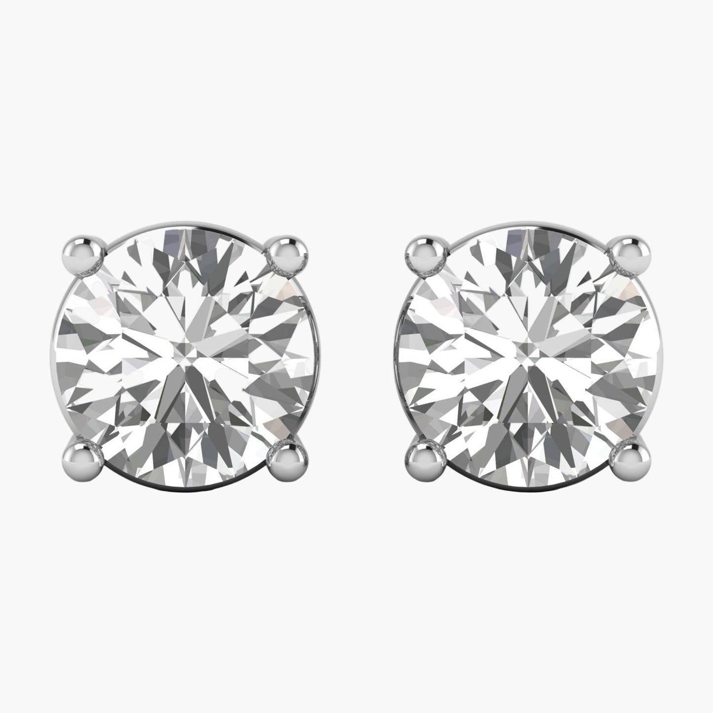 3 Carat Four Prong Diamond Earrings