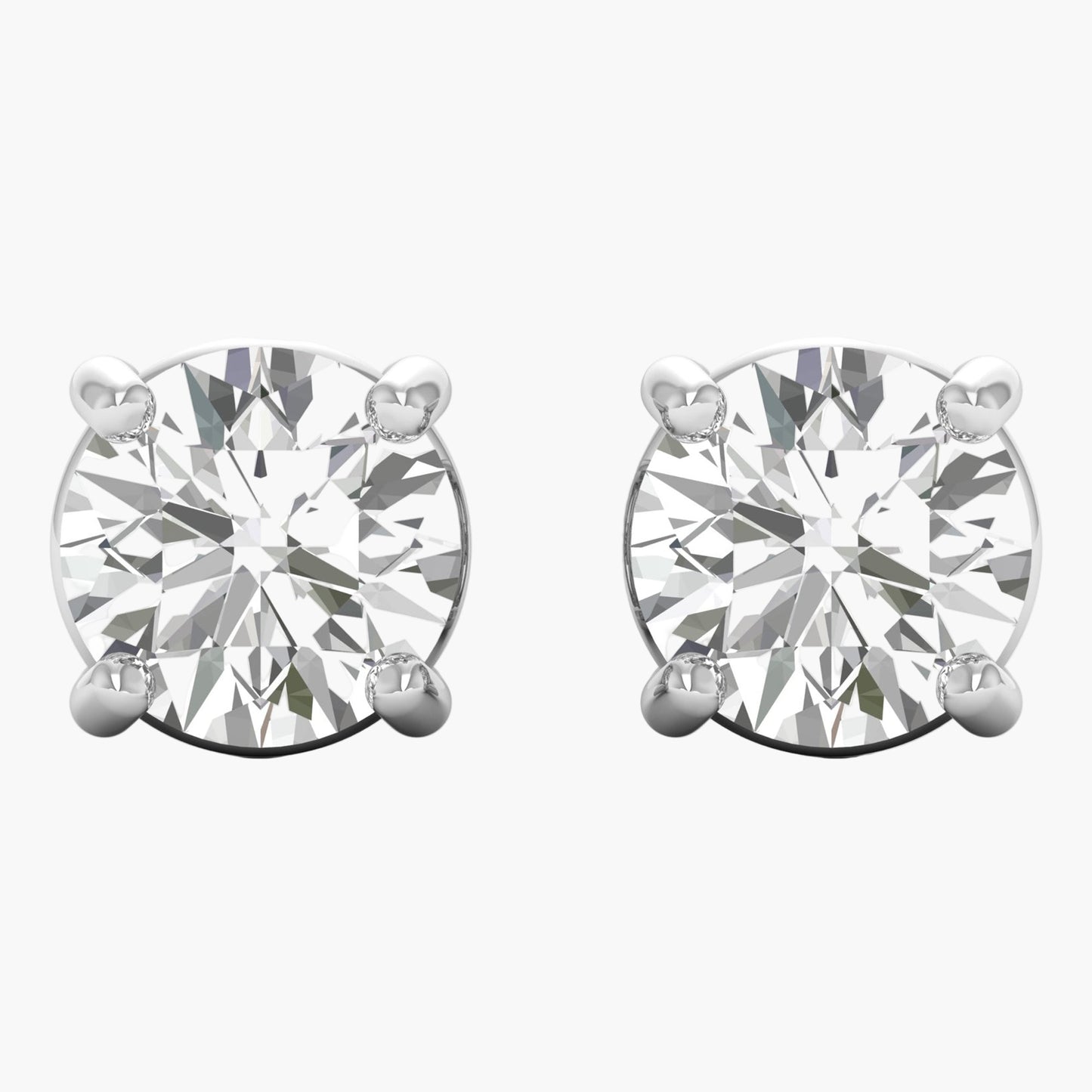 Four Prong Classic Round Diamond Earrings