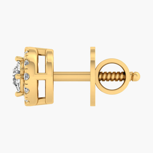 Aurum Halo Diamond Earrings