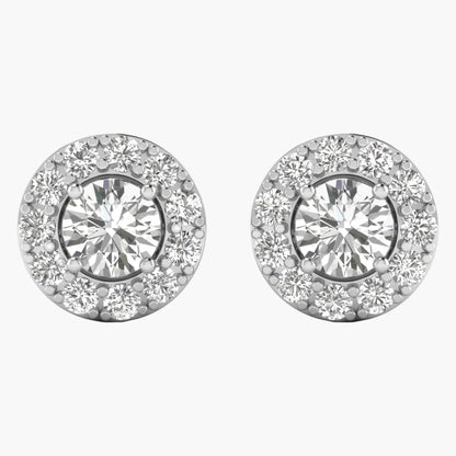 Round Shaped Diamond Earrings