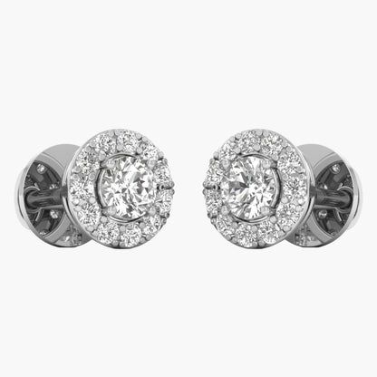 Round Shaped Diamond Earrings