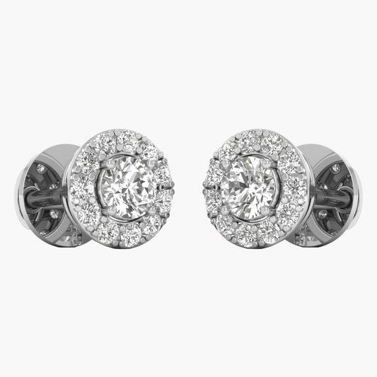Round Shaped Diamond Earrings