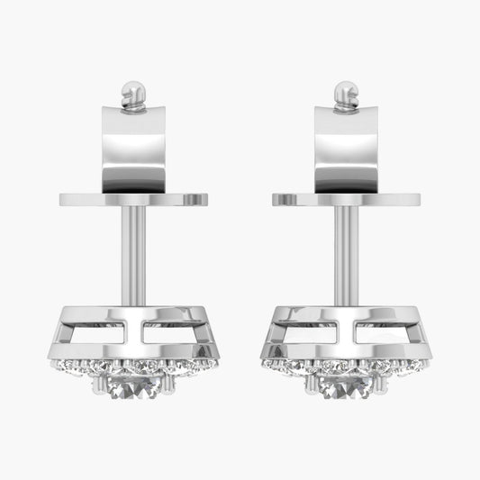 Round Shaped Diamond Earrings