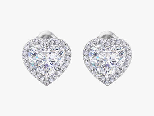 Rejoicing Heart Halo Diamond Earrings