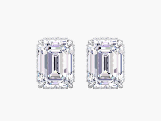 Precise Emerald Diamond Earrings