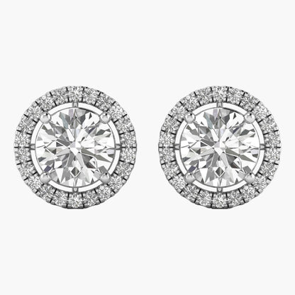 Luminous Halo Diamond Earrings