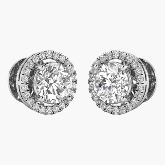 Luminous Halo Diamond Earrings