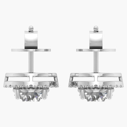 Luminous Halo Diamond Earrings