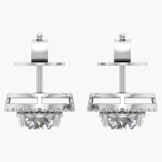 Luminous Halo Diamond Earrings