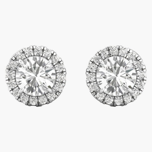 Solitaire Round Shaped Diamond Earring