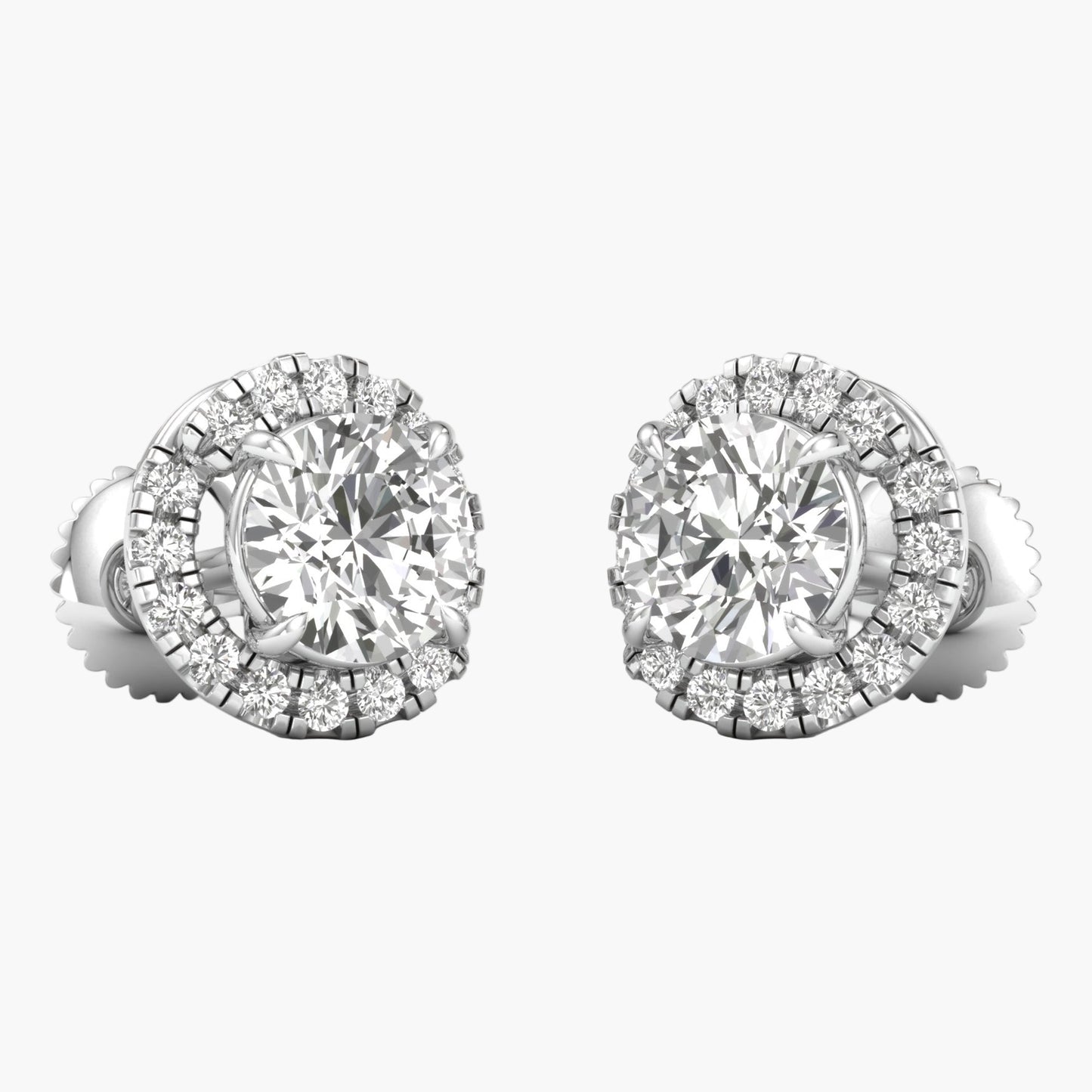Solitaire Round Shaped Diamond Earring