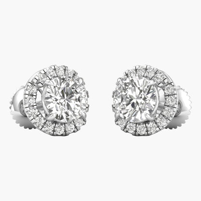 Solitaire Round Shaped Diamond Earring