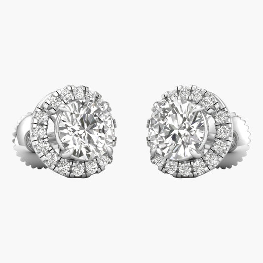 Solitaire Round Shaped Diamond Earring