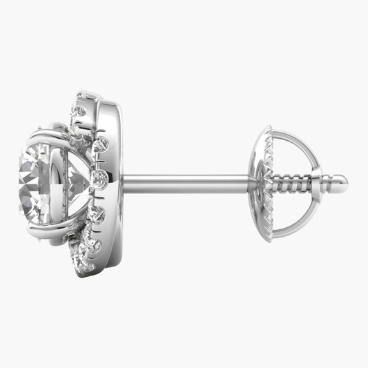 Solitaire Round Shaped Diamond Earring