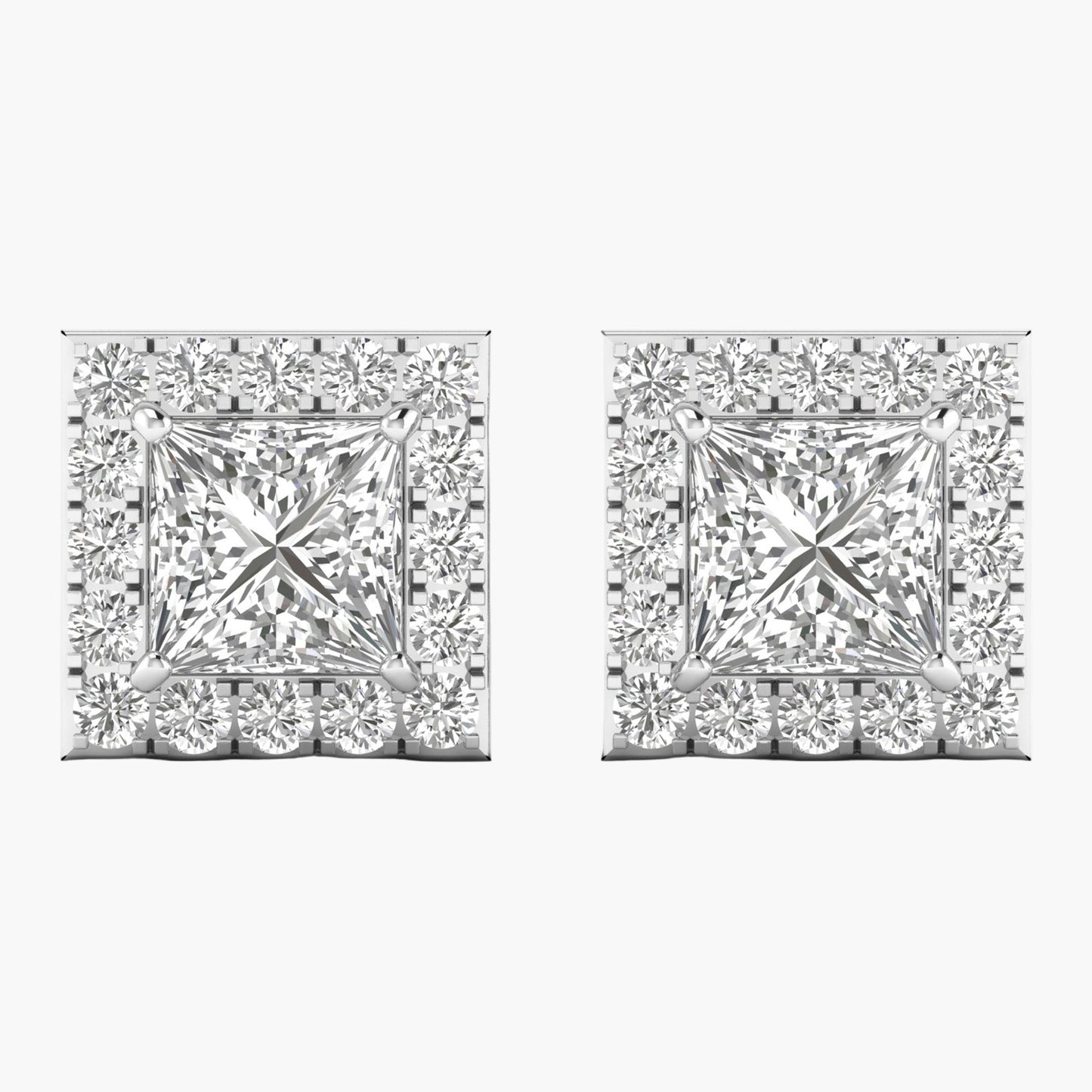 Crown Square Diamond Earrings