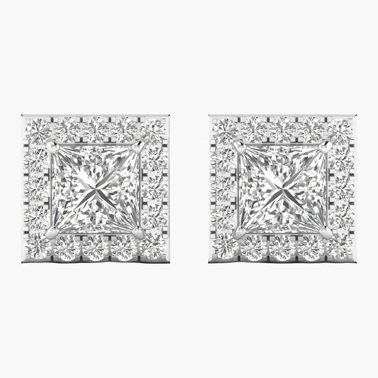 Crown Square Diamond Earrings