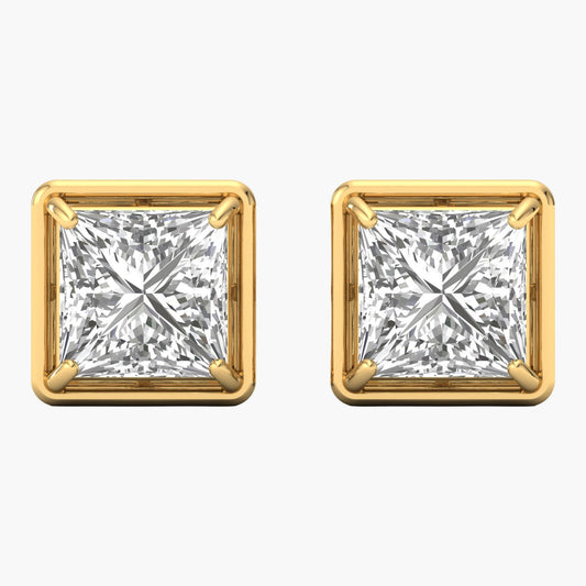 Sophisticated Square Diamond Earrings