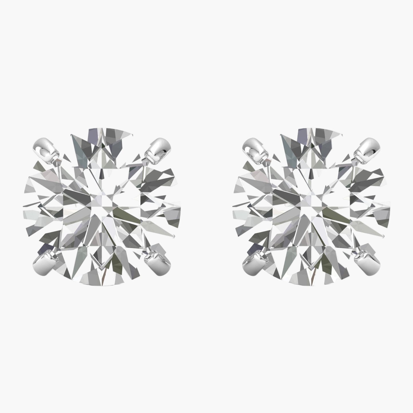 Solitaire Round Shaped Diamond Earrings