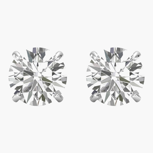 Solitaire Round Shaped Diamond Earrings