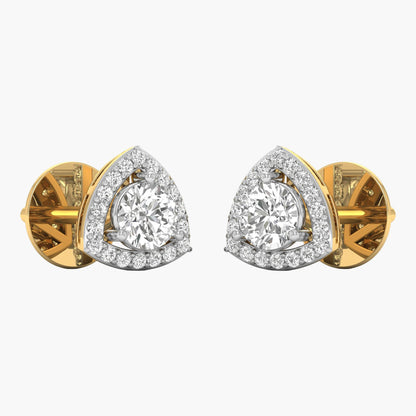 Solitaire Round Shaped Diamond Earring