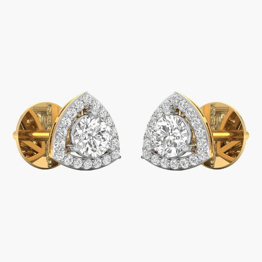 Solitaire Round Shaped Diamond Earring