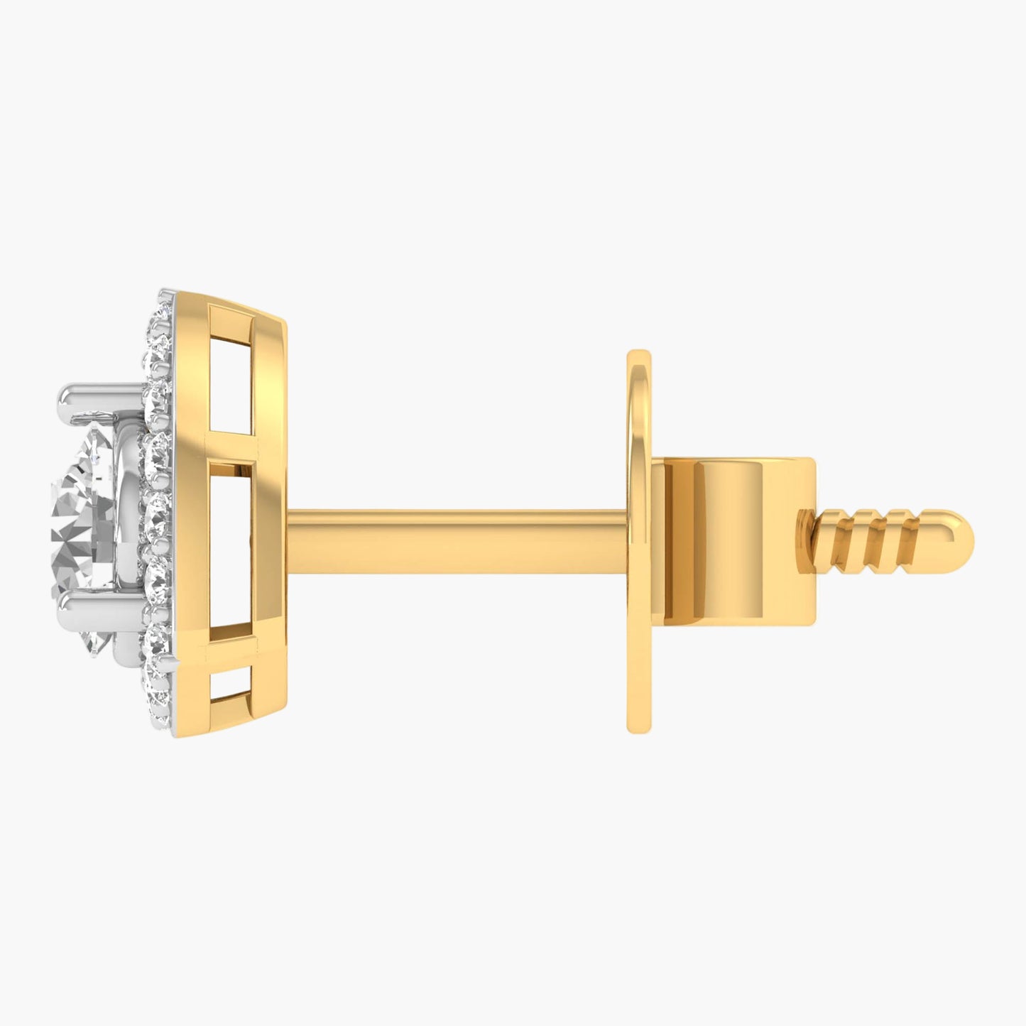 Solitaire Round Shaped Diamond Earring