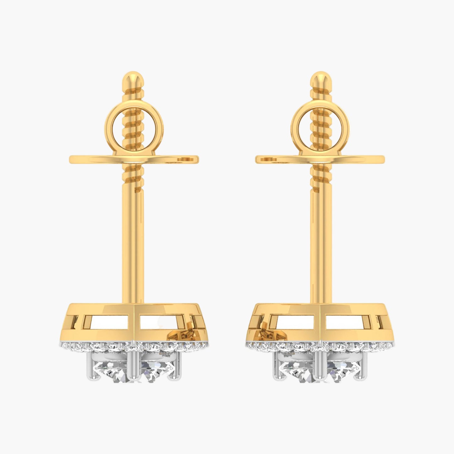 Solitaire Round Shaped Diamond Earring