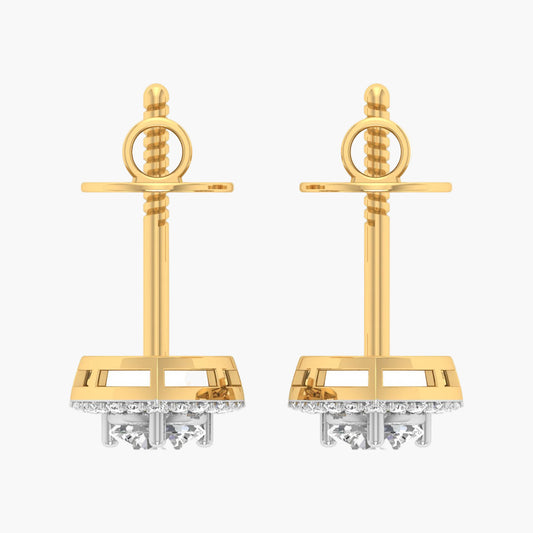 Solitaire Round Shaped Diamond Earring