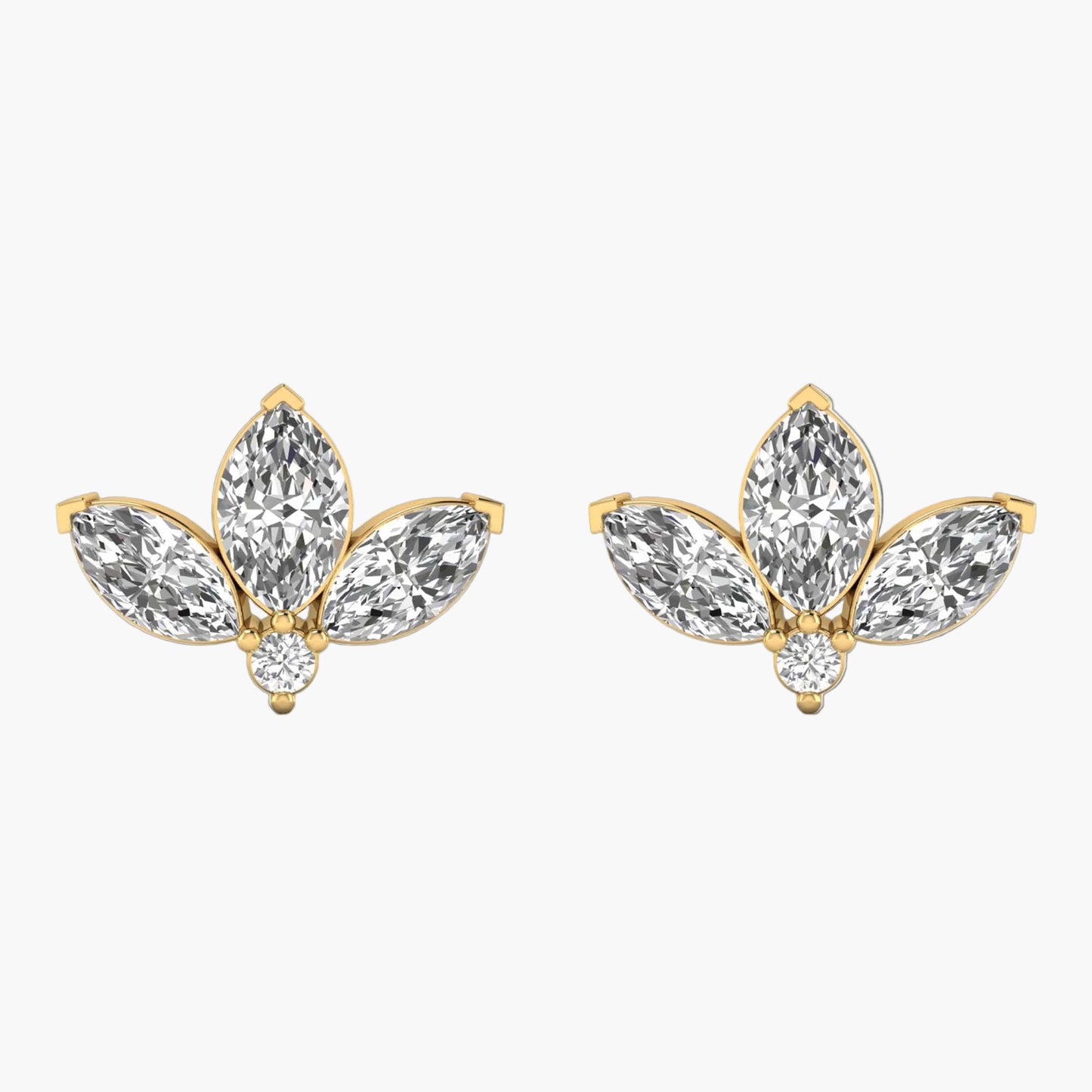 Triple Tulip Diamond Earrings