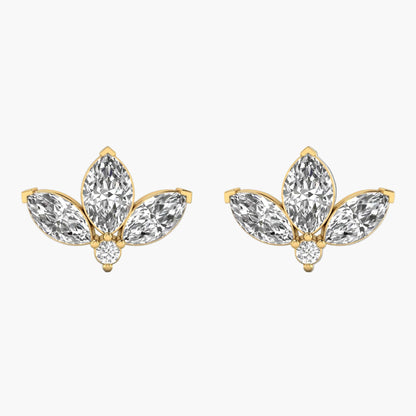 Triple Tulip Diamond Earrings