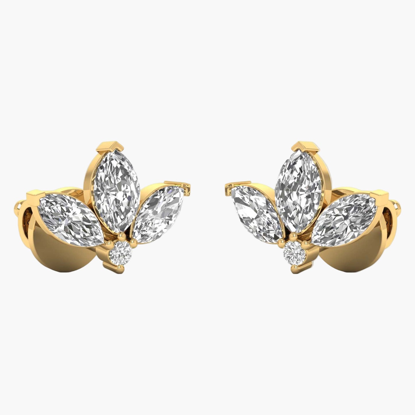 Triple Tulip Diamond Earrings