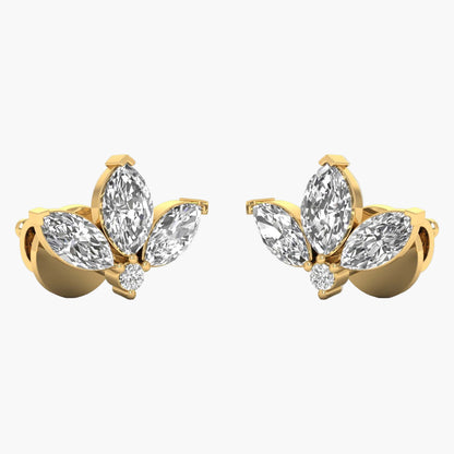 Triple Tulip Diamond Earrings