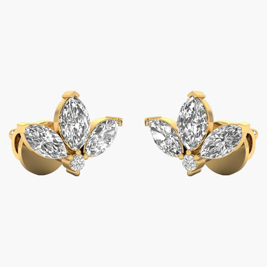 Triple Tulip Diamond Earrings