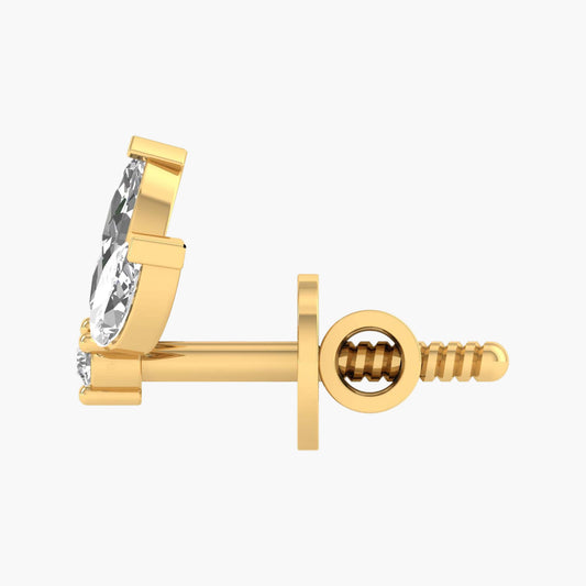 Triple Tulip Diamond Earrings